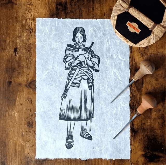 Linogravure - Jeanne d'Arc