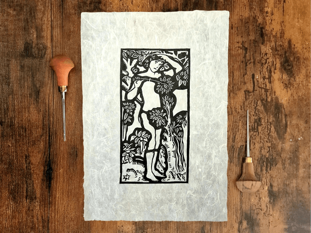 Linogravure - Adam