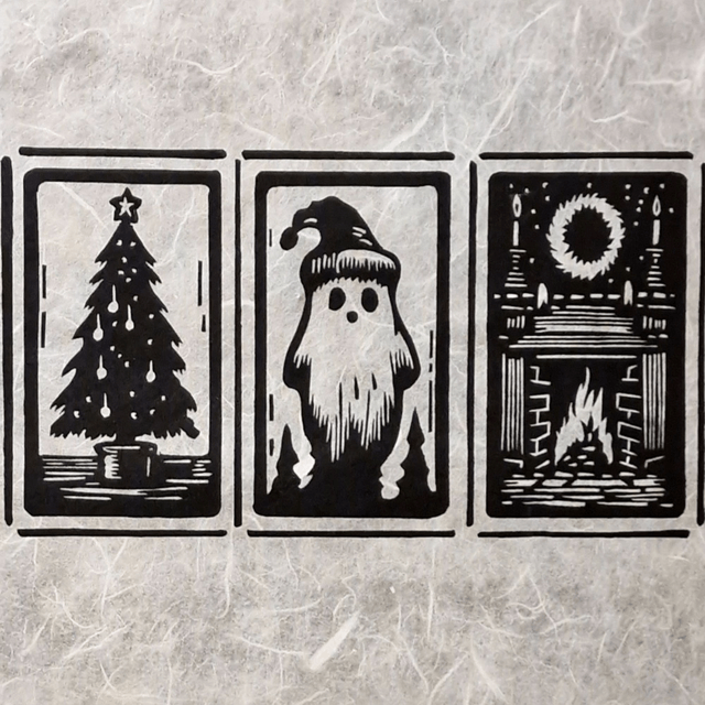 Linogravure - Histoire de Noël