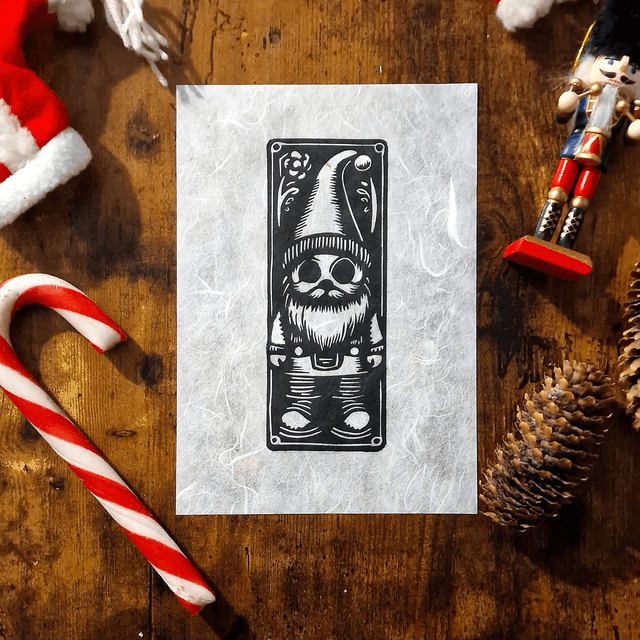 Linogravure - L'Etrange Gnome Bob