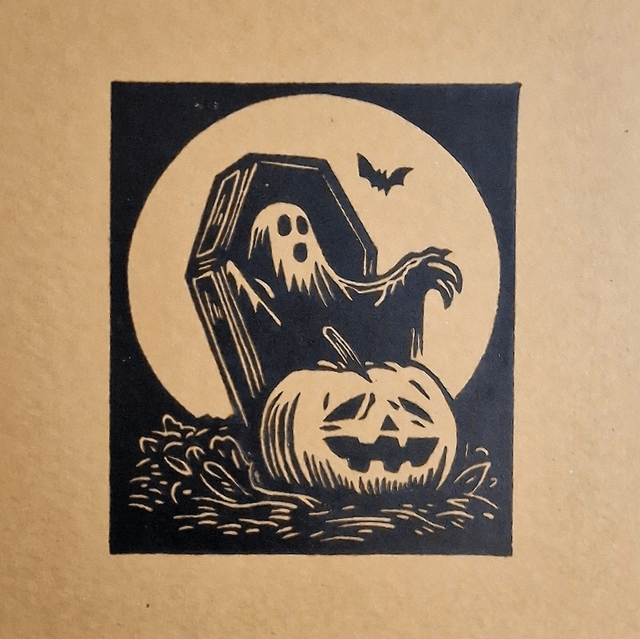 Linogravure - Le Réveil de Gus
