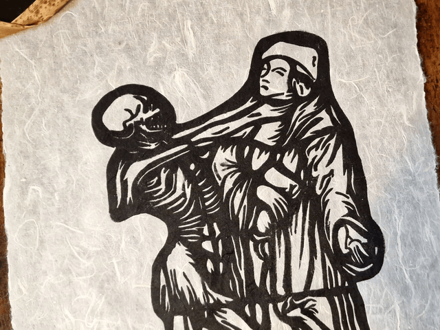 Linogravure - La Danse Macabre