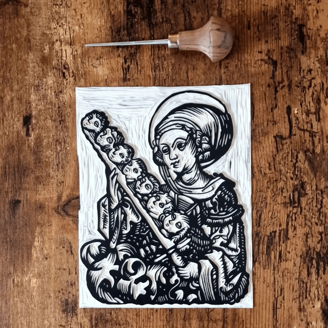 Linogravure - Sainte Félicité et ses Sept Enfants