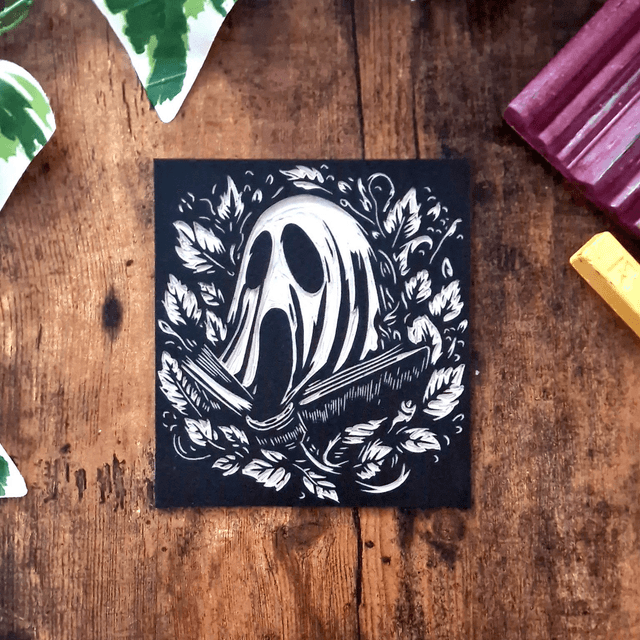 Linogravure - Fantôme d'Automne