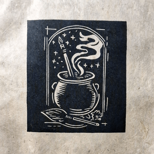 Linogravure - Le Chaudron Enchanté