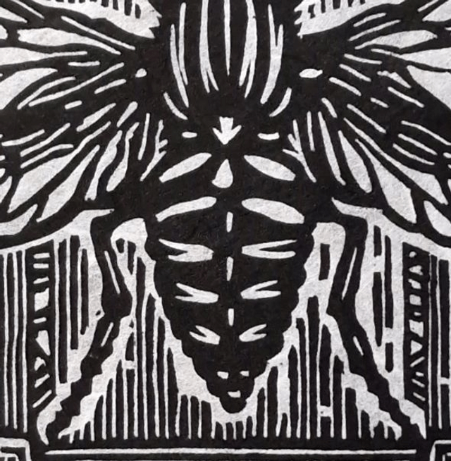 Linogravure - L'insecte - La Mouche