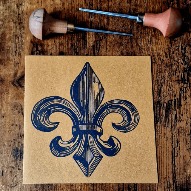 Linogravure - Fleur de Lys