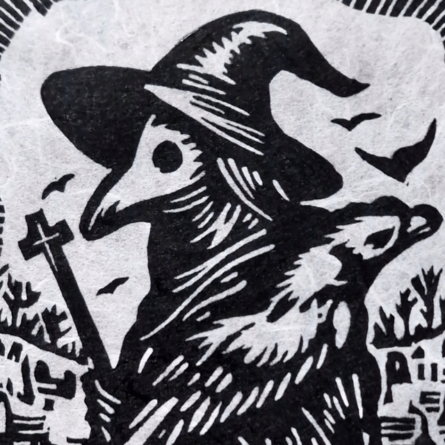 Linogravure - La Peste