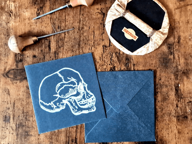 Linogravure - Memento Mori