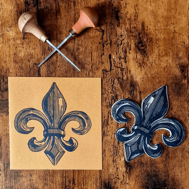 Linogravure - Fleur de Lys