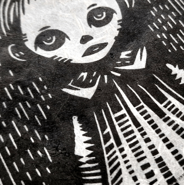 Linogravure - Petite Fille - Emily
