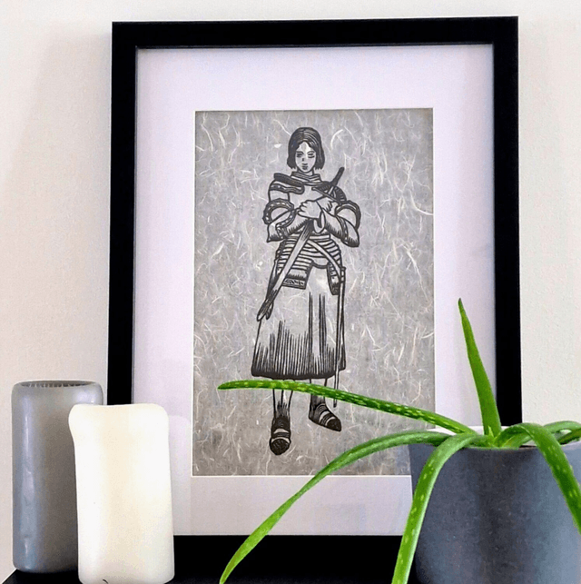 Linogravure - Jeanne d'Arc