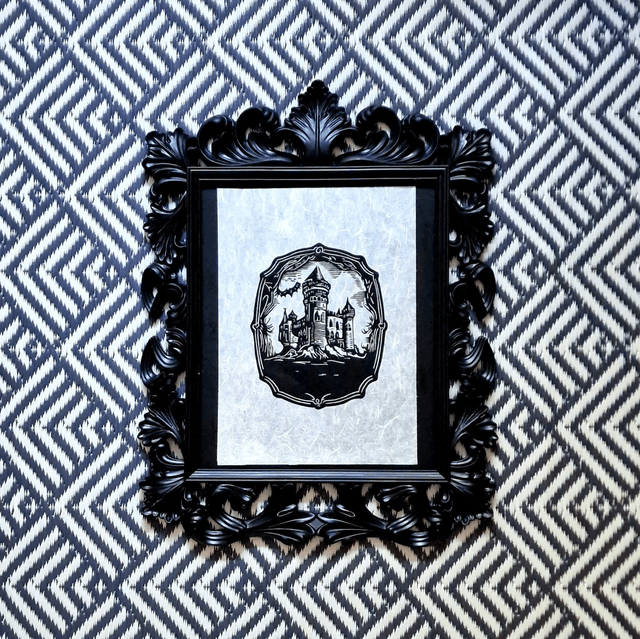 Linogravure - Le Château Hanté
