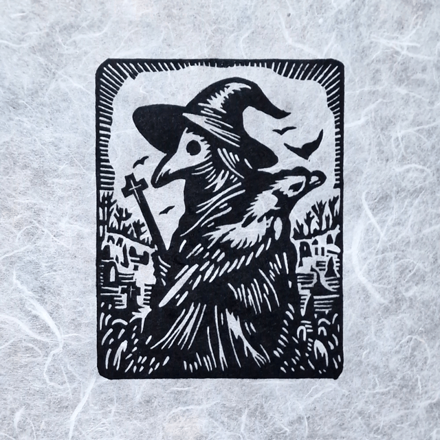 Linogravure - La Peste