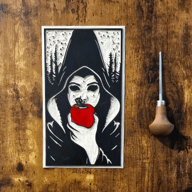 Linogravure - La Pomme