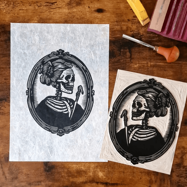Linogravure - Rose