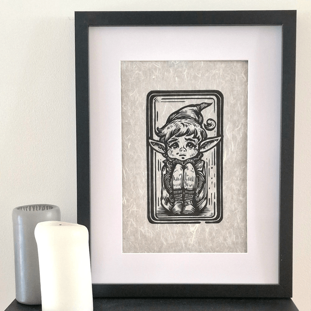Linogravure - L'Elfe Dara