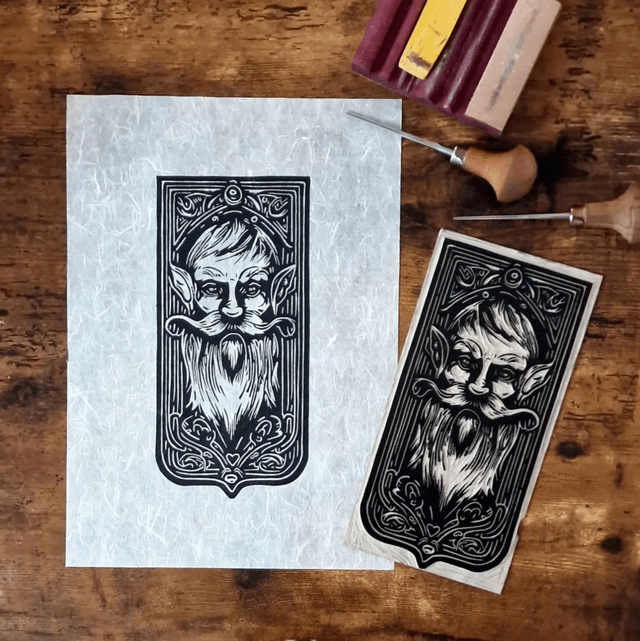 Linogravure - L'Elfe Denetor