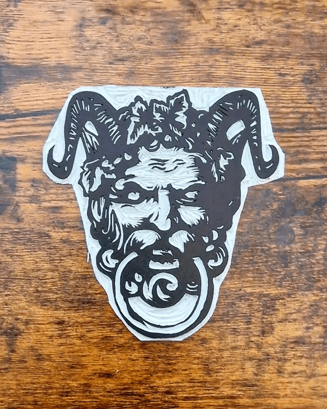 Linogravure - Heurtoir - Porte du Diable