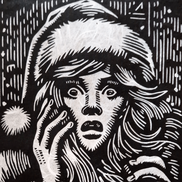 Linogravure - Etrange Noël