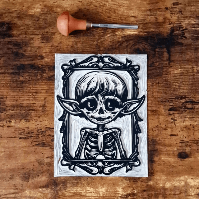 Linogravure - L'Elfe - Eredin