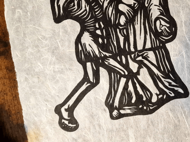 Linogravure - La Danse Macabre