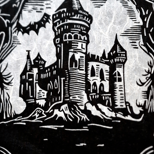 Linogravure - Le Château Hanté