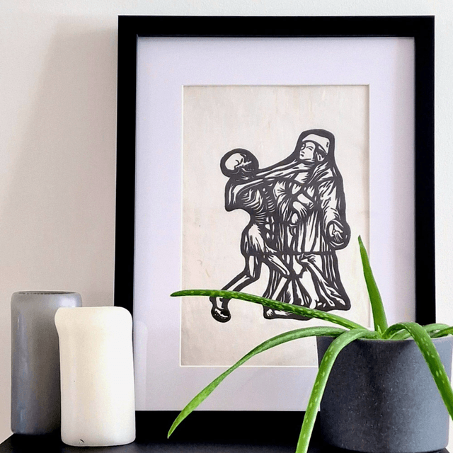 Linogravure - La Danse Macabre