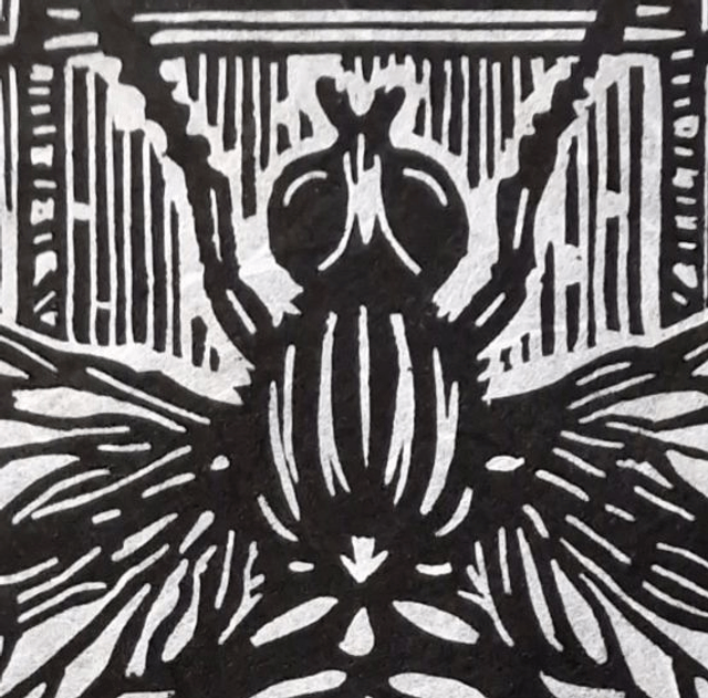 Linogravure - L'insecte - La Mouche