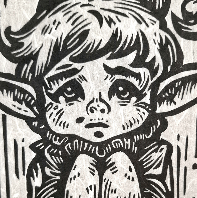 Linogravure - L'Elfe Dara