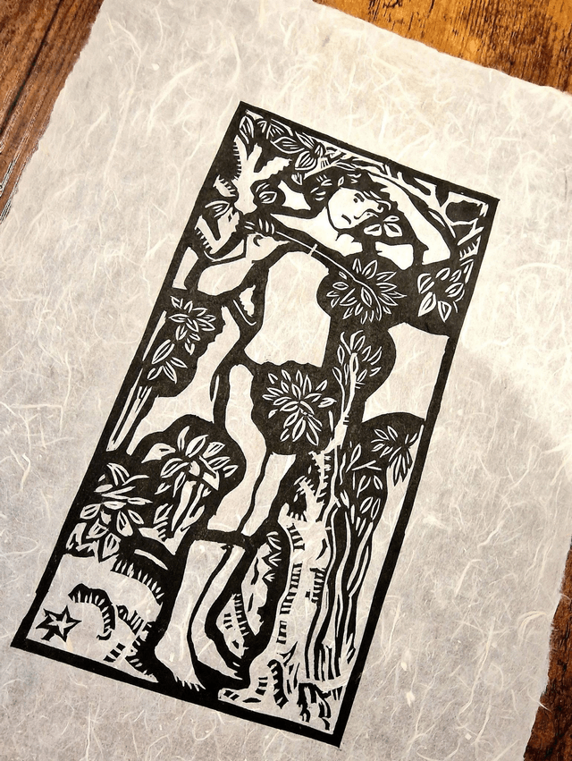 Linogravure - Adam