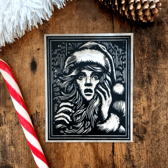 Linogravure - Etrange Noël