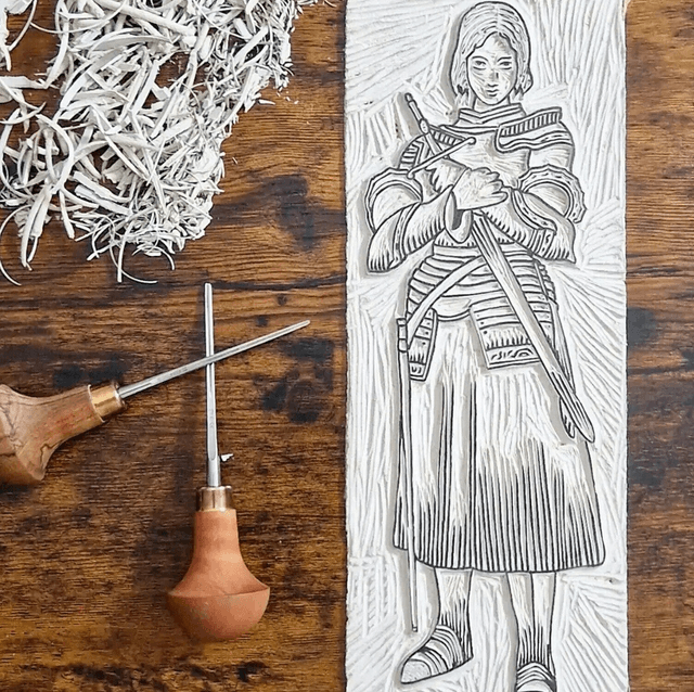 Linogravure - Jeanne d'Arc