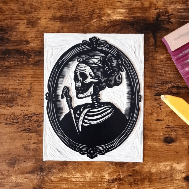 Linogravure - Rose