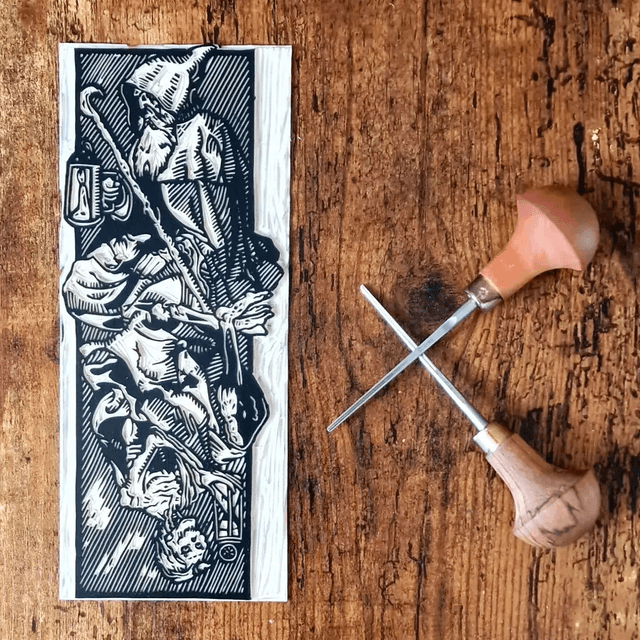Linogravure - Le Tarot - La Mort
