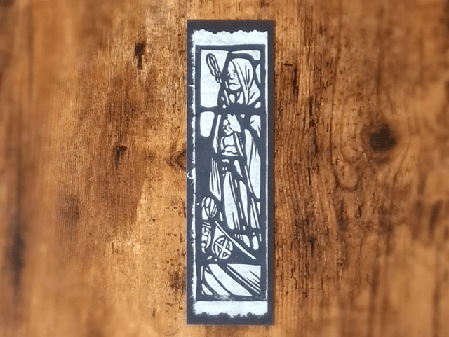Linogravure - Marque Page - Vitrail