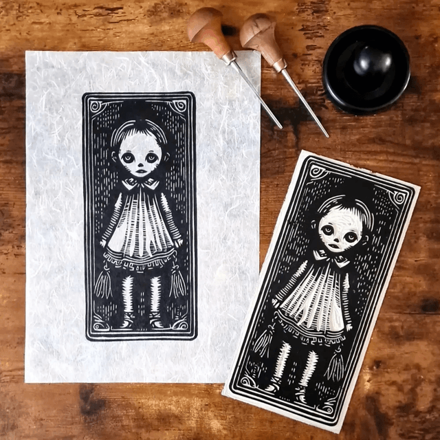 Linogravure - Petite Fille - Emily