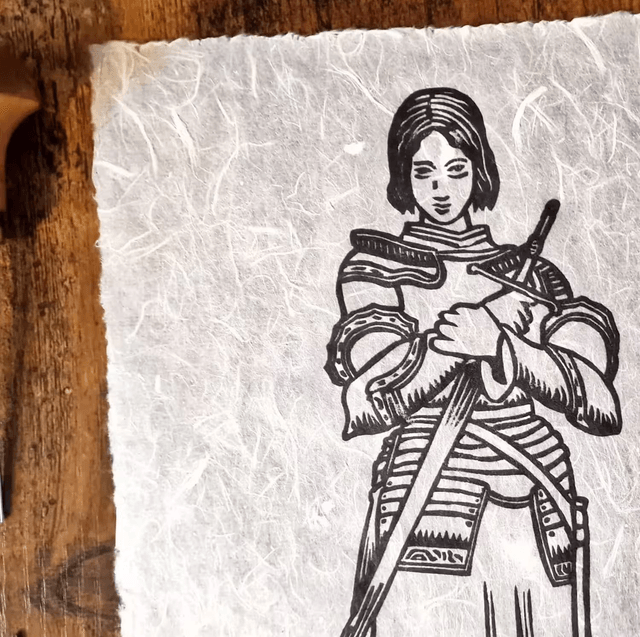 Linogravure - Jeanne d'Arc