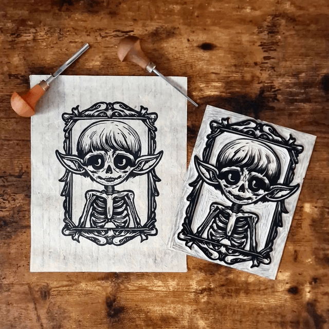Linogravure - L'Elfe - Eredin