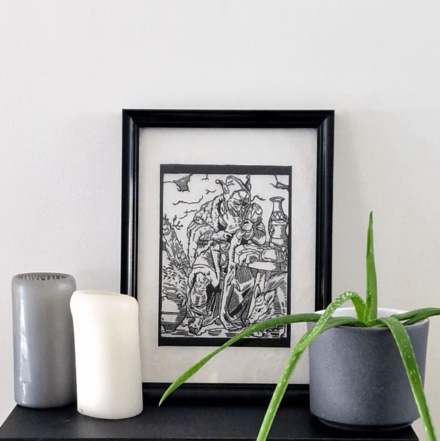 Linogravure - Le Fou Glouton