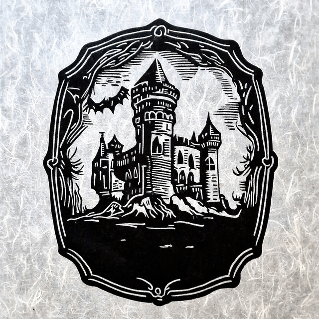 Linogravure - Le Château Hanté