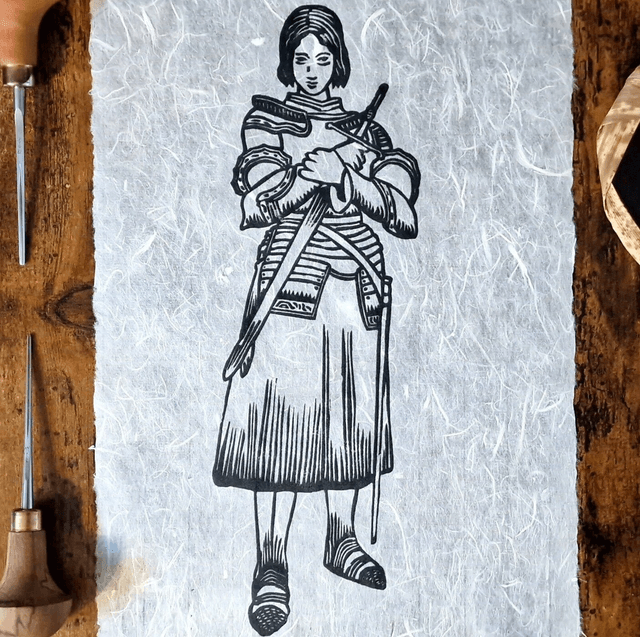 Linogravure - Jeanne d'Arc