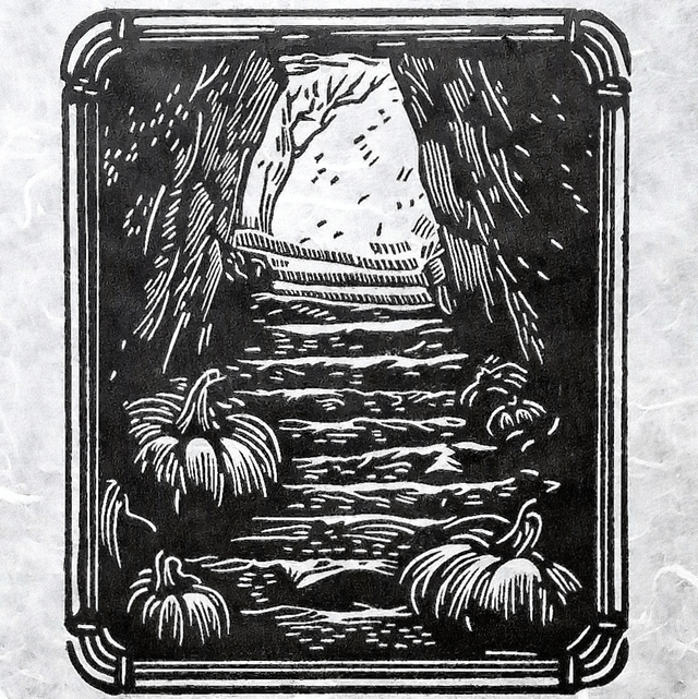 Linogravure - La Grotte