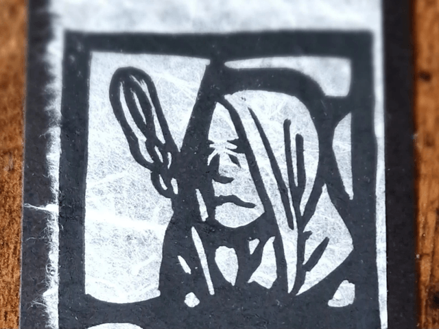 Linogravure - Marque Page - Vitrail