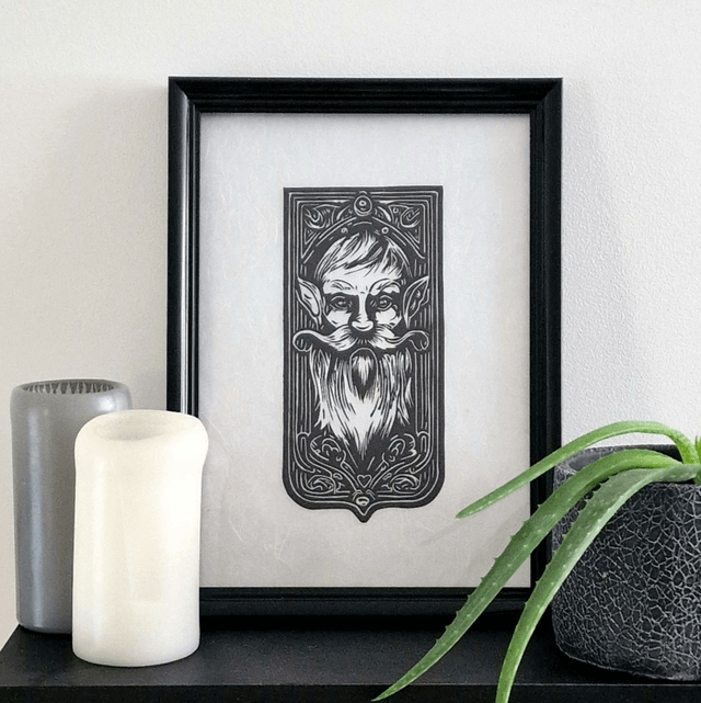 Linogravure - L'Elfe Denetor
