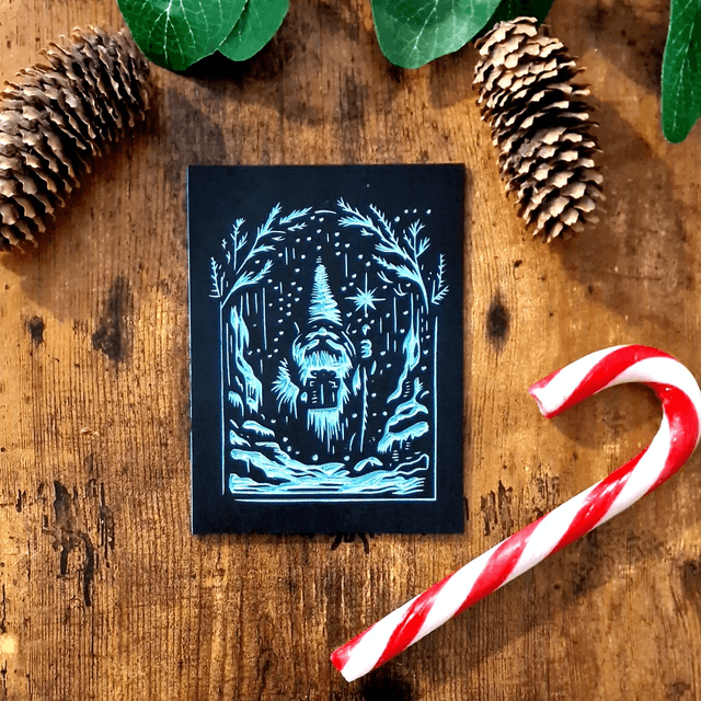 Linogravure - La Grotte du Gnome