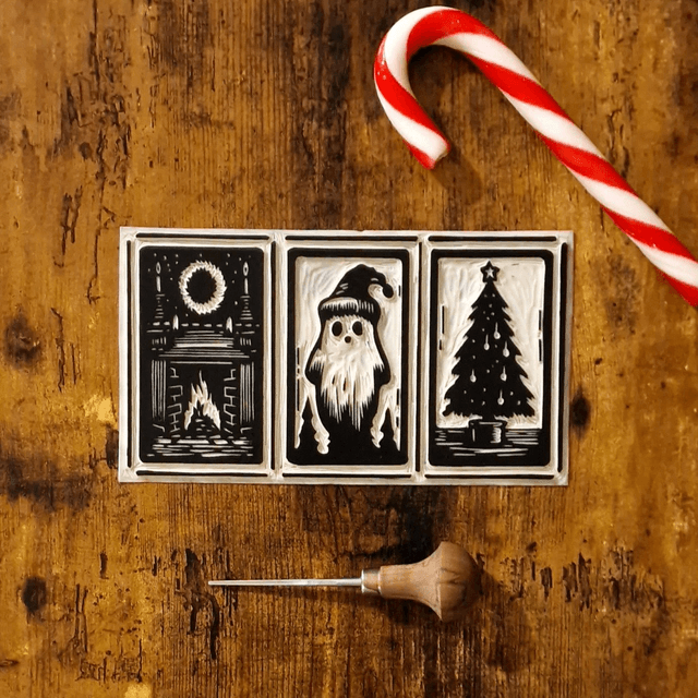 Linogravure - Histoire de Noël