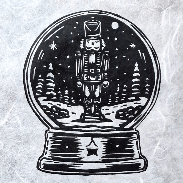 Linogravure - Boule à Neige