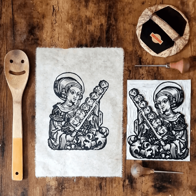 Linogravure - Sainte Félicité et ses Sept Enfants