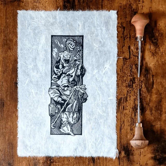 Linogravure - Le Tarot - La Mort